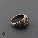 2 انگشتر زبرجد و مارکازیت مردانه اصل و معدنی - کد 8705 - تصویر 2