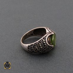 انگشتر زبرجد و مارکازیت مردانه اصل و معدنی - کد 8705 انگشتر زبرجد و مارکازیت مردانه اصل و معدنی - کد 8705