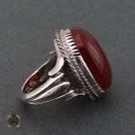 2 انگشتر عقیق یمن مردانه درشت - کد 8706 - تصویر 2