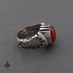 2 انگشتر عقیق یمن مردانه درشت - کد 8713 - تصویر 2