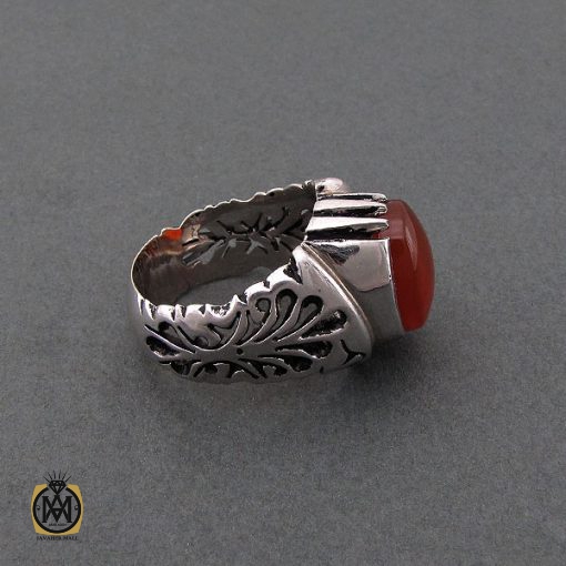 انگشتر عقیق یمن مردانه درشت  - کد 8713 - تصویر 2