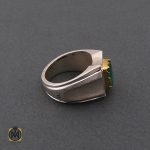 2 انگشتر زمرد زامبیا مردانه لوکس و معدنی - کد 8585 - تصویر 2
