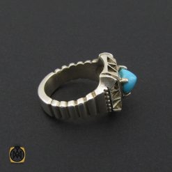 انگشتر فیروزه نیشابوری استاد شرفیان مردانه درشت - کد 8718 انگشتر فیروزه نیشابوری استاد شرفیان مردانه درشت - کد 8718