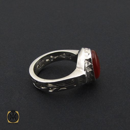 2 انگشتر عقیق یمن مردانه دست ساز - کد 8723 - تصویر 2