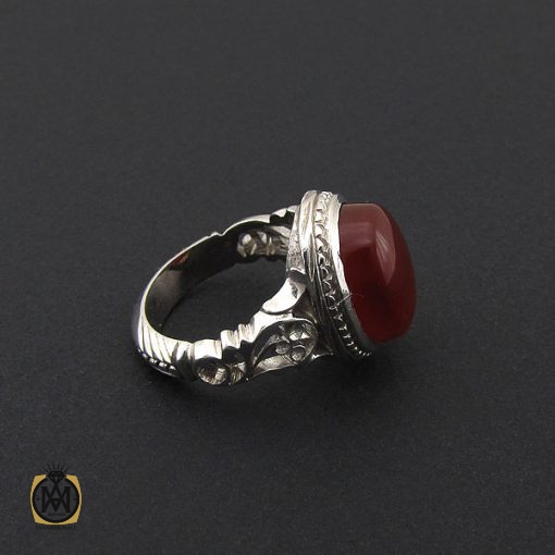 انگشتر عقیق یمن مردانه خوش رنگ - کد 8727 - تصویر 2