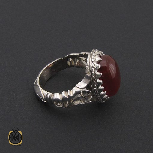 انگشتر عقیق یمن مردانه خوش رنگ - کد 8728 - تصویر 2