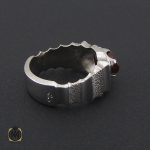 انگشتر عقیق یمن مردانه خوش رنگ طرح صفوی - کد 8729 - تصویر 2