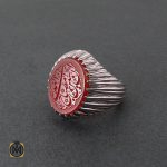 2 انگشتر عقیق یمن مردانه با حکاکی ان الحسین مصباح الهدی استاد حیدر - کد 8604 - تصویر 2