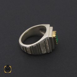 انگشتر زمرد زامبیا مرغوب مردانه هنر دست استاد باقرزاده - کد 8735 انگشتر زمرد زامبیا مرغوب مردانه هنر دست استاد باقرزاده - کد 8735