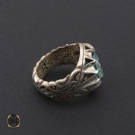 2 انگشتر توپاز سبز مردانه خوش رنگ - کد 8737 - تصویر 2