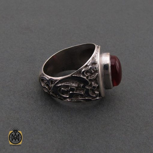 انگشتر عقیق یمن مردانه طرح اميری حسين نعم الامير - کد 8605 - تصویر 2