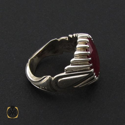 انگشتر یاقوت سرخ درشت مردانه دست ساز - کد 8746 - تصویر 2