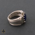 انگشتر یاقوت کبود آفریقایی مردانه هنر دست استاد باقرزاده - کد 8749 - تصویر 2
