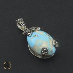 2 مدال فیروزه نیشابوری و مارکازیت زنانه طرح آسمان - کد 3146 - تصویر 2