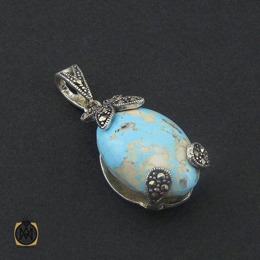 2 مدال فیروزه نیشابوری و مارکازیت زنانه طرح آسمان - کد 3146 - تصویر 2