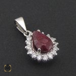 2 مدال یاقوت سرخ زنانه طرح هستی - کد 3150 - تصویر 2