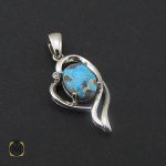 مدال فیروزه نیشابوری زنانه طرح پادینا - کد 3155 - تصویر 2