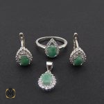 سرویس زمرد اصل زنانه طرح شادان - کد 7110 - تصویر 2