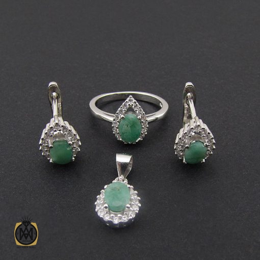 سرویس زمرد اصل زنانه طرح شادان - کد 7110 - تصویر 2