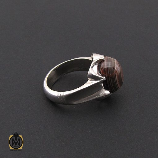 2 انگشتر عقیق باباقوری یمن مردانه - کد 8754 - تصویر 2