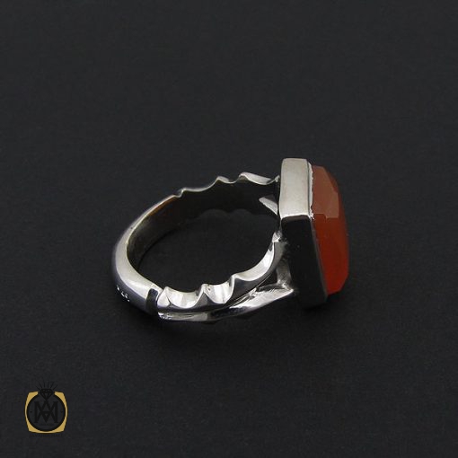 انگشتر عقیق یمن مردانه دست ساز - کد 8760 - تصویر 2