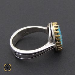انگشتر فیروزه نیشابوری مردانه - کد 8763 انگشتر فیروزه نیشابوری مردانه - کد 8763