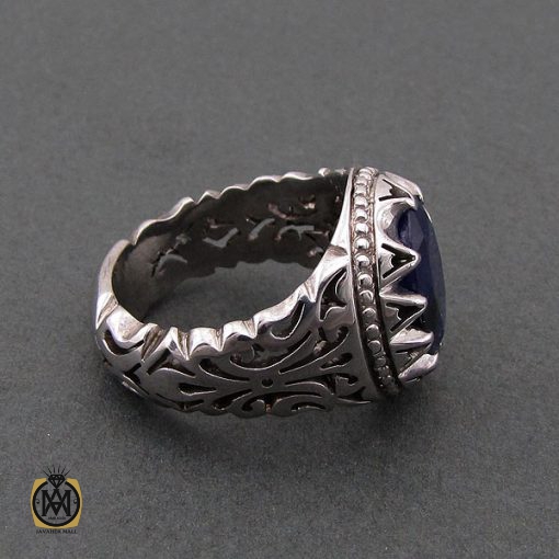 2 انگشتر یاقوت کبود مردانه دست ساز – کد 8777 - تصویر 2