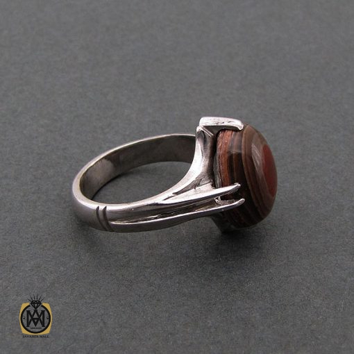 انگشتر عقیق باباقوری یمنی مردانه اصل و خوش رنگ – کد 8781 - تصویر 2