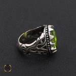 2 انگشتر نقره مردانه زبرجد اصل سبز خوش رنگ – کد 8790 - تصویر 2