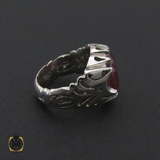 انگشتر یاقوت سرخ مردانه درشت دست ساز – کد 8798 - تصویر 2
