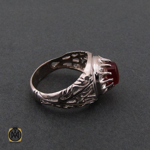 2 انگشتر عقیق یمن مردانه مدل شبکه - کد 8616 - تصویر 2