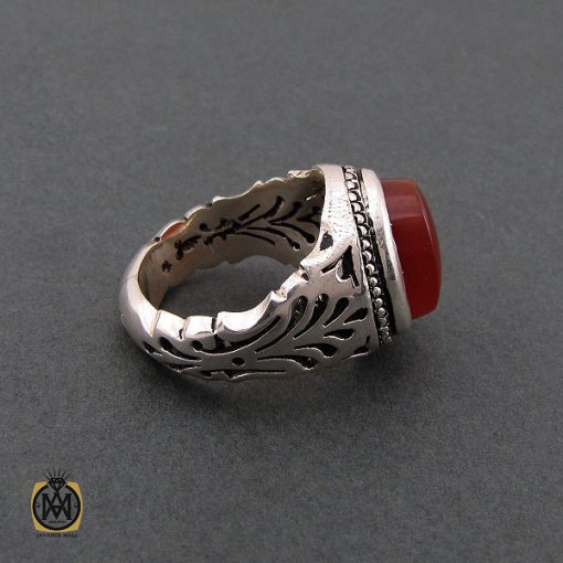 انگشتر عقیق یمن مردانه دست ساز - کد 8619 - تصویر 2