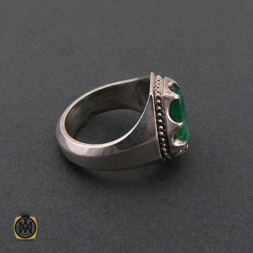 انگشتر زمرد اتیوپی اصل مردانه فاخر و ارزشمند - کد 8583 - تصویر 2