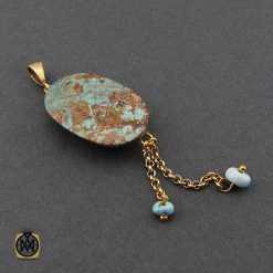 مدال فیروزه نیشابوری زنانه طرح ️فریوش - کد 3122 مدال فیروزه نیشابوری زنانه طرح ️فریوش - کد 3122