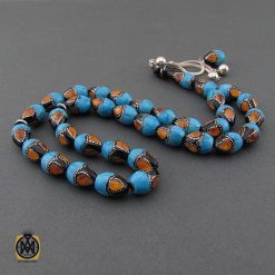 تسبیح یسر، فیروزه و کهربا نقره کوب 33 دانه فاخر - کد 4117 تسبیح یسر، فیروزه و کهربا نقره کوب 33 دانه فاخر - کد 4117