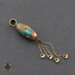 2 مدال فیروزه نیشابوری زنانه طرح دارینا - کد 3126 - تصویر 2