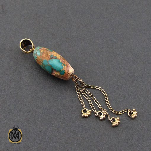 مدال فیروزه نیشابوری زنانه طرح دارینا - کد 3126 - تصویر 2