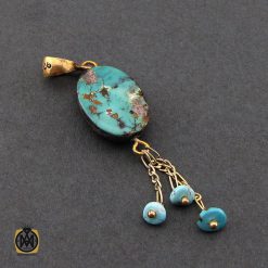 مدال فیروزه نیشابوری زنانه طرح سلنا - کد 3128 مدال فیروزه نیشابوری زنانه طرح سلنا - کد 3128