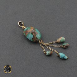 مدال فیروزه نیشابوری زنانه طرح انوشا - کد 3129 مدال فیروزه نیشابوری زنانه طرح انوشا - کد 3129