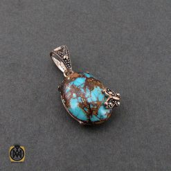 مدال فیروزه نیشابوری و مارکازیت زنانه طرح بهارین - کد 3132 مدال فیروزه نیشابوری و مارکازیت زنانه طرح بهارین - کد 3132
