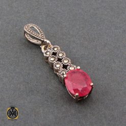 مدال یاقوت سرخ و مارکازیت زنانه طرح پریماه - کد 3136 مدال یاقوت سرخ و مارکازیت زنانه طرح پریماه - کد 3136