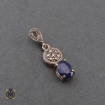 مدال یاقوت کبود و مارکازیت زنانه طرح دریا - کد 3139 - تصویر 2