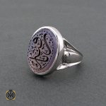 2 انگشتر عقیق یمن مردانه با حکاکی یا رقیه استاد رائف - کد 8591 - تصویر 2