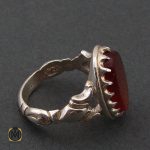 2 انگشتر عقیق قرمز مردانه با حکاکی ومن یتق الله - کد 8627 - تصویر 2