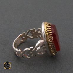 انگشتر عقیق قرمز مردانه با حکاکی وان یکاد - کد 8628 انگشتر عقیق قرمز مردانه با حکاکی وان یکاد - کد 8628