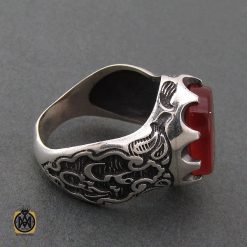 انگشتر عقیق قرمز مردانه با حکاکی امیری حسین و نعم الامیر - کد 8630 انگشتر عقیق قرمز مردانه با حکاکی امیری حسین و نعم الامیر - کد 8630