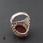3 انگشتر عقیق قرمز مردانه با حکاکی امیری حسین و نعم الحسین - کد 8633 - تصویر 3