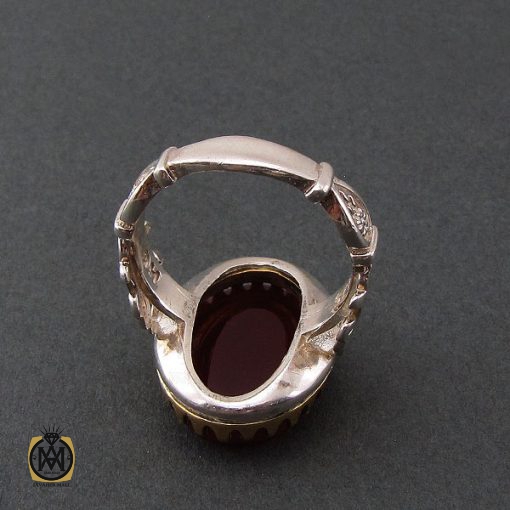 3 انگشتر عقیق قرمز مردانه با حکاکی وان یکاد - کد 8634 - تصویر 3