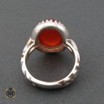 3 انگشتر عقیق قرمز مردانه با حکاکی امیری حسین و نعم الحسین - کد 8637 - تصویر 3