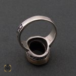 انگشتر عقیق سیاه مردانه با حکاکی یا فاطمه الزهرا - کد 8638 - تصویر 3